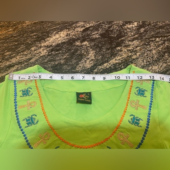 Adam Organic Cotton Egyptian style women’s size small shirt lime color shirt - Picture 15 of 16